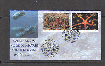 UN 2005 Nature / Wisdom / WHALES 2v FDC ref:n14462