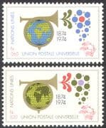 UN (G) 1974 UPU 100th Anniversary/ Posthorn/ Statue Emblem 2v set (n41722a)