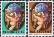 UN (G) 1974 World Population Year/ Children/ Globe/ Welfare 2v set (n22718)