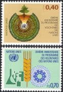 UN (G) 1981 Volunteers Programme 10th Anniversary/ Trees/ Industry/ Science/ Crops 2v set (n18057e)