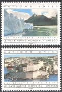 UN (G) 1984 UNESCO/ Fort/ Glacier/ Military Buildings/ Architecture /Nature 2v set (n43002)