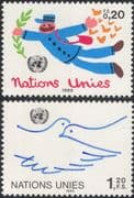UN (G) 1985 Postman/ Doves/ Birds/ Animation/ Cartoons 2v set (n45903)