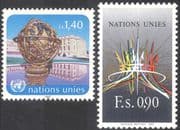 UN (G) 1987 Abstract Art/ Armillary Sphere/ Sundial/ Astronomy 2v set (n43019)