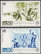 UN (G) 1987 Homeless/ Shelter/ Welfare/ Buildings/ Builders/ Workers/ Architecture/ Homes/ Houses 2v set (n18057d)