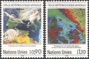 UN (G) 1989 World Weather Watch/ Satellite Images/ Maps/ Space/ Meteorology 2v set n19332