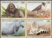 UN (G) 1993 Gorilla/ Falcon/ Manatee/ Leopard/ Animals/ Birds/ Raptors/ Nature/ Wildlife/ Conservation 4v set blk (n38992)
