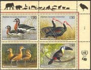 UN (G) 2003 CITES/ Goose/ Duck/ Ibis/ Toucan/ Birds/ Nature/ Wildlife/ Geese/ Conservation/ Endangered Species 4v blk (s3826)
