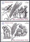 UN (G) 2005 Food For life/ Hunger/ Crops/ FAO/ Camels/ Planes/ Truck /Aviation/ Motoring/ Transport 2v set (n35073)