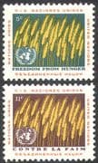 UN (NY) 1963 Food Programme/ Freedom From Hunger/ FAO/ FFH/ Wheat/ Crops 2v set (n41733)