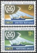 UN (NY) 1964 Ships/ Maritime/ IMCO/ Nautical/ Transport/ Boats 2v set (n41724)