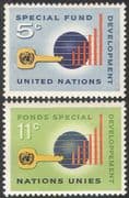 UN (NY) 1965 Special Fund/ Money/ Graphs/ Charts/ Aid/ Welfare/ Key/ Globe 2v set (n41727)