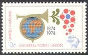 UN (NY) 1974 UPU 100th Anniversary/ Posthorn/ Statue/ Emblem 1v (n41722)