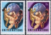 UN (NY) 1974 World Population Year/ Children/ Globe/ Welfare 2v set (n22718a)
