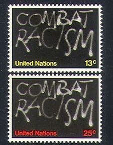 UN (NY) 1977 Combat Racism  /  People  /  Politics  /  Human Rights 2v set (n33954)