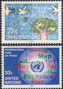 UN (NY) 1986 International Peace Year/ Doves/ Tree/ Emblem/ Birds 2v set (n45901)