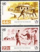 UN (NY) 1987 Homeless/ Shelter/ Welfare/ Buildings/ Builders/ Workers/ Architecture/ Homes/ Houses 2v set (n18057f)
