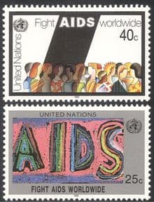 UN (NY) 1990 Anti-AIDS Campaign/ Health/ Medical/ Welfare/ Art/ Animation 2v set (n19350)