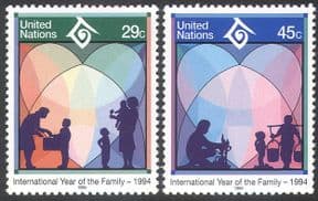 UN (NY) 1994 IYO Family/ Equality/ Heart Design/ Animation 2v set (n19337)