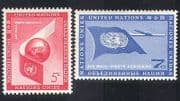 UN / United Nations 1959 Airmail / Plane / Aviation / Transport / Animation 2v set n39013