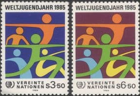 UN (V) 1984 International Youth Year/ IYY/ People/ Animation 2v set (n27799)