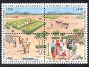 UN (V) 1986 Farming / Cattle / Palm Trees / Crops / Animals / Transport 4v blk (n39015)