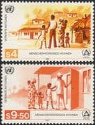 UN (V) 1987 Homeless/ Shelter/ Welfare/ Buildings/ Houses/ Family/ Builders/ Workers 2v set (n18057h)