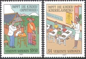 UN (V) 1987 Medical/ Health/ Welfare/ Immunisation/ Children/ Nurse 2v set (n27786)