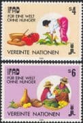 UN (V) 1988 Food/ Farming/ Planting/ Fruit/ Bread/ FAO/ FFH/ Plants 2v set (n18057n)