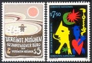 UN (V) 1989 Vienna Centre 10th Anniversary/ Abstract Art/ Cartoons 2v set (n43075)