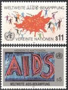 UN (V) 1990 Anti-AIDS Campaign/ Health/ Medical/ Welfare/ Art/ Animation 2v set (n19352)
