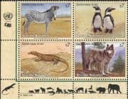 UN (V) 1993 Penguins/ Wolf/ Zebra/ Animals/ Birds/ Nature/ Wildlife 4v blk (n29648)