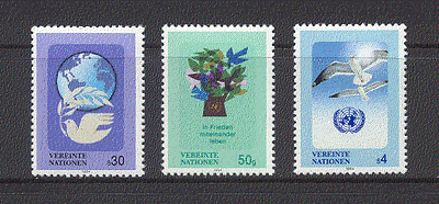 UN (V) 1994 Birds  /  Tree  /  World  /  Dove  /  Gulls 3v set (n19358)