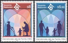 UN (V) 1994 IYO Family/ Children/ Heart Design/ Animation 2v set (n19339)