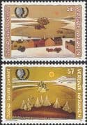 UN (V) 1995 International Youth Year/ IYY/ People/ Art/ Village/ Farming 2v set (n45900)