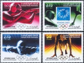 United Arab Emirates (UAE) 2004  Olympic Games/ Sports/ Shooting/ Swimming  4v set (n46679)