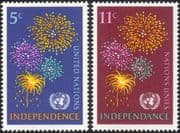 United Nations (NY) 1967 Independence/ Fireworks/ UN Emblem 2v set (n25705)