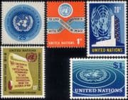 United Nations - UN (NY) 1965 Charter/ Peace/ Emblem/ HQ Building/ Architecture 5v set (b7500e)