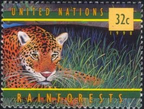 United Nations-UN (NY) 1998 Jaguar/ Cats/ Rainforest/ Animals/ Nature/ Wildlife 1v (n19329)