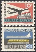 Uruguay 1969 Planes / Aircraft / Aviation / Buses / Motoring / Transport 2v set (n24867)