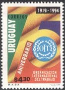 Uruguay 1994 ILO 75th Anniversary/ Labour/ Unions/ Workers/ Emblem 1v (n22708)