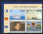 Uruguay 2005 Sailing Ship / Transport / People / Science / Research 4v blk (n33679)