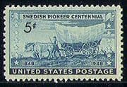 USA 1948 Cattle/ Wagon/ Transport/ Nature/ Animals/ Swedish Pioneers/ Settlers 1v (n29234)