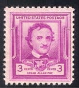 USA 1949 Edgar Allan Poe/ Authors/ People/ Writers/ Books/ Literature/ Poetry 1v (n43334)
