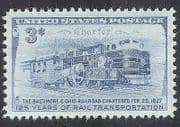 USA 1952 Trains / Steam / Rail / Railways / Horses / Locomotive / Transport 1v (n25158)