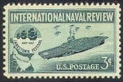 USA 1957 Ships / Aircraft Carrier / Boats / Navy / Naval Review / Transport 1v (n24375)