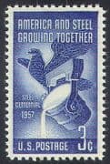 USA 1957 Steel / Iron / Metal / Industry / Commerce / Business / Eagle / Birds 1v (n40802)