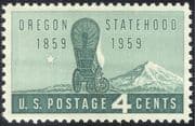 USA 1959 Oregon Statehood/ Mt Hood/ Mountains/ Wagon/ Transport/ Star 1v (n43717)