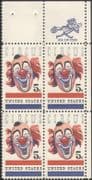 USA 1966 Clowns/ Circus/ People/ Entertainment 4 x 1v blk (n28922)