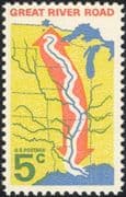 USA 1966 Great River Road/ Transport/ Motoring/ Rivers/ Tourism/ Maps 1v (n44993)