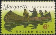 USA 1968 Marquette/ Jolliet/ Boat/ Canoe/ Transport/ Explorers/ People 1v (n29300)
